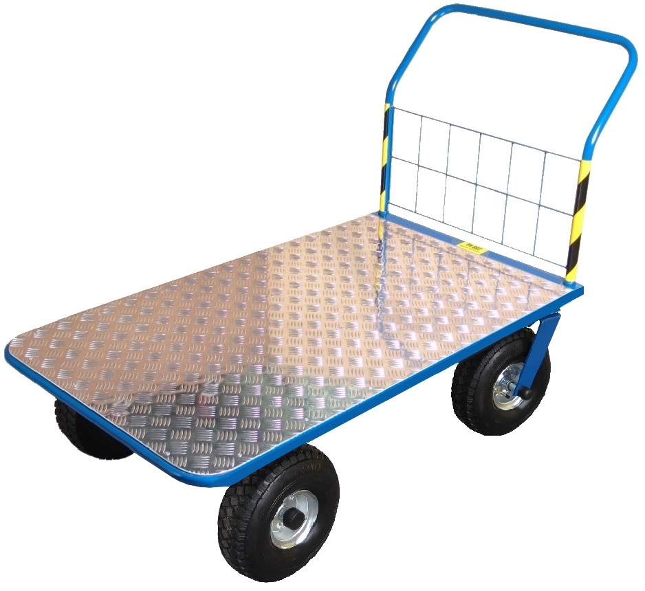 Chariot à plateforme STACH III AL – plateau aluminium, roues pneumatiques Ø300 mm chariot à plateforme stach iii al – plateau aluminium