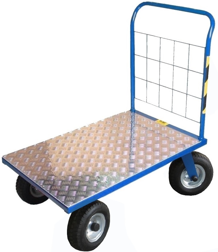 Chariot à plateforme STACH V AL – plateau aluminium compact, roues pneumatiques Ø260 mm chariot à plateforme stach v al – plateau aluminium compact